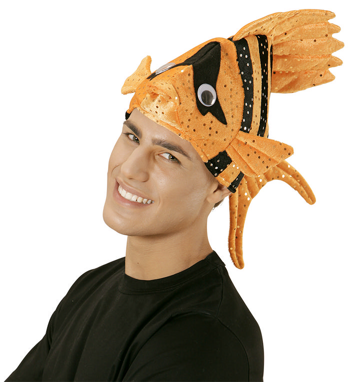 Tropisk Fiskehat Orange | Fisk Hat / Hue / Hjelm - Hovedtilbehør - Temashop