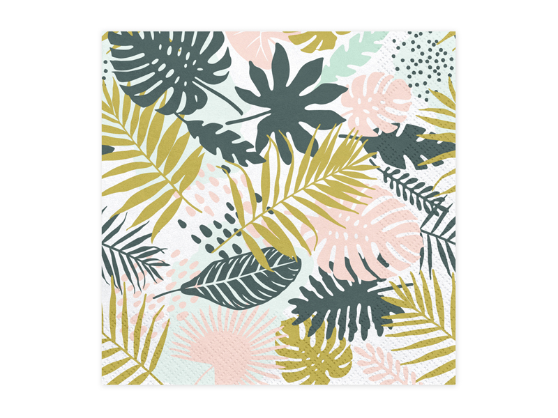Tropiske Blade Servietter - 20 stk (33 x 33 cm) | Hawaii Servietter - Temashop