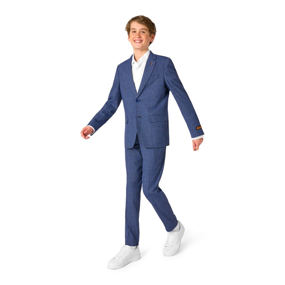 OppoSuits DailyÂ® Checked Navy Teen Jakkesæt