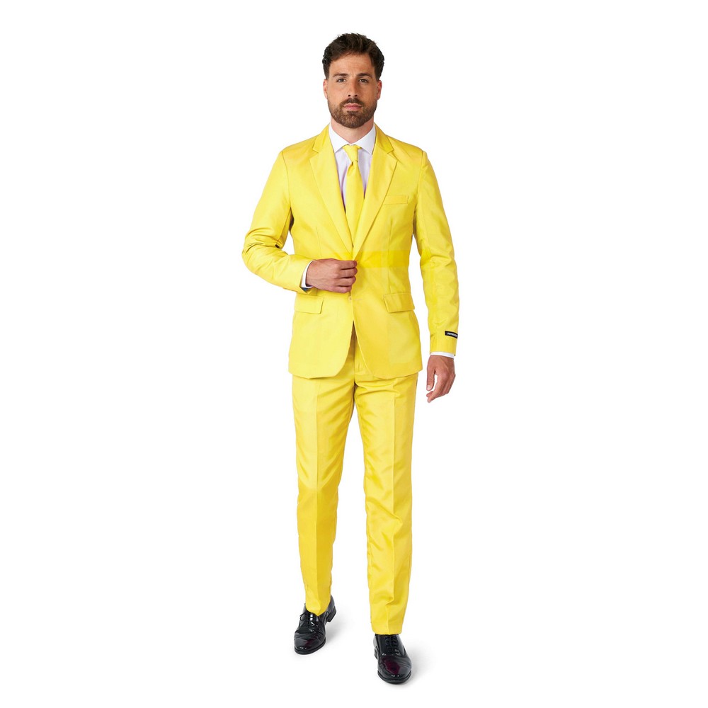 Suitmeister Sunny Yellow Jakkesæt - Farvetemaer kostume til voksne i størrelserne S-XL | Gul tema kostume til mænd - Temashop