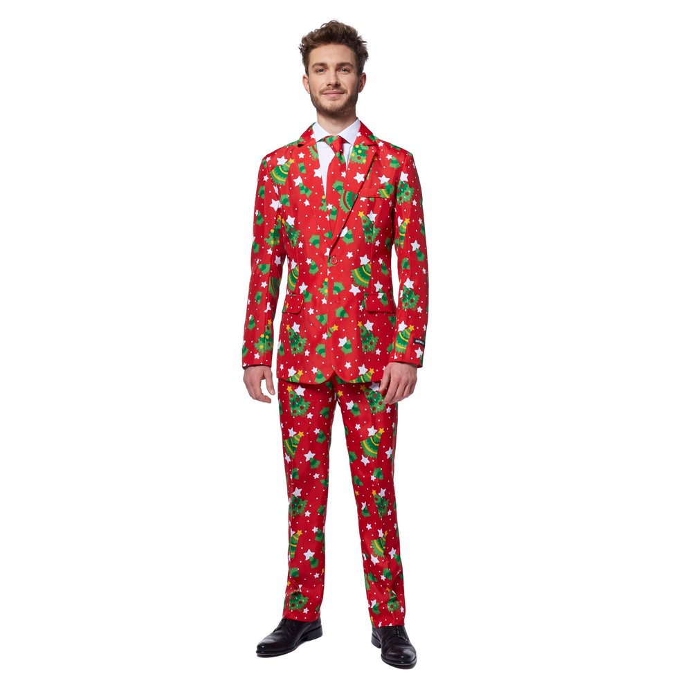 Suitmeister Starry Christmas Tree Jakkesæt - Jul kostume til voksne i størrelserne S-XL | Juletræ kostume til mænd - Temashop
