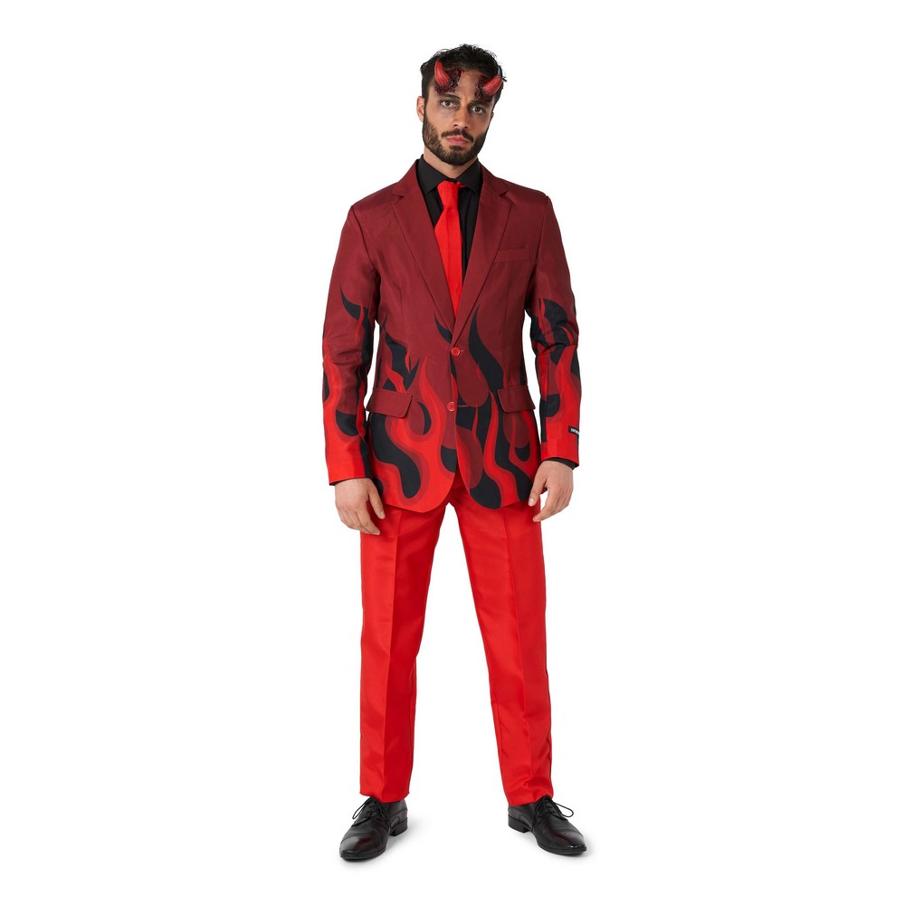 Suitmeister Hellfire Devil Jakkesæt - Halloween kostume til voksne i størrelserne S-XL | Djævel kostume til mænd - Temashop