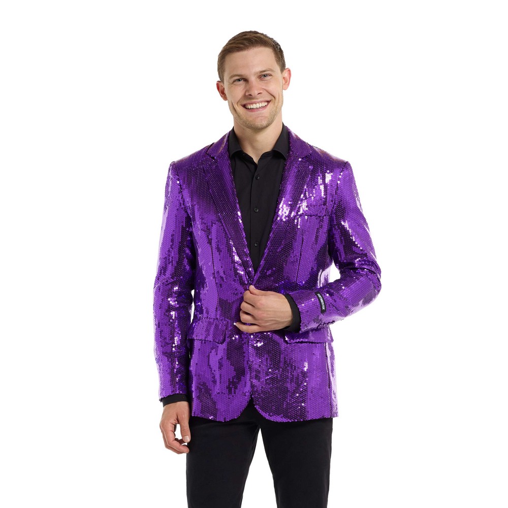 Suitmeister Purple Royale Blazer - Farvetemaer kostume til voksne i størrelserne S-XL | Lilla tema kostume til mænd - Temashop