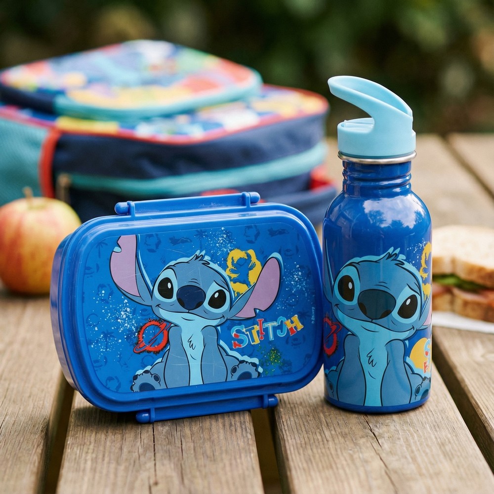 Lilo & Stitch Madkasse & Rustfri Stål Drikkedunk Sæt (500 ml) | Lilo & Stitch Madkasser - Temashop