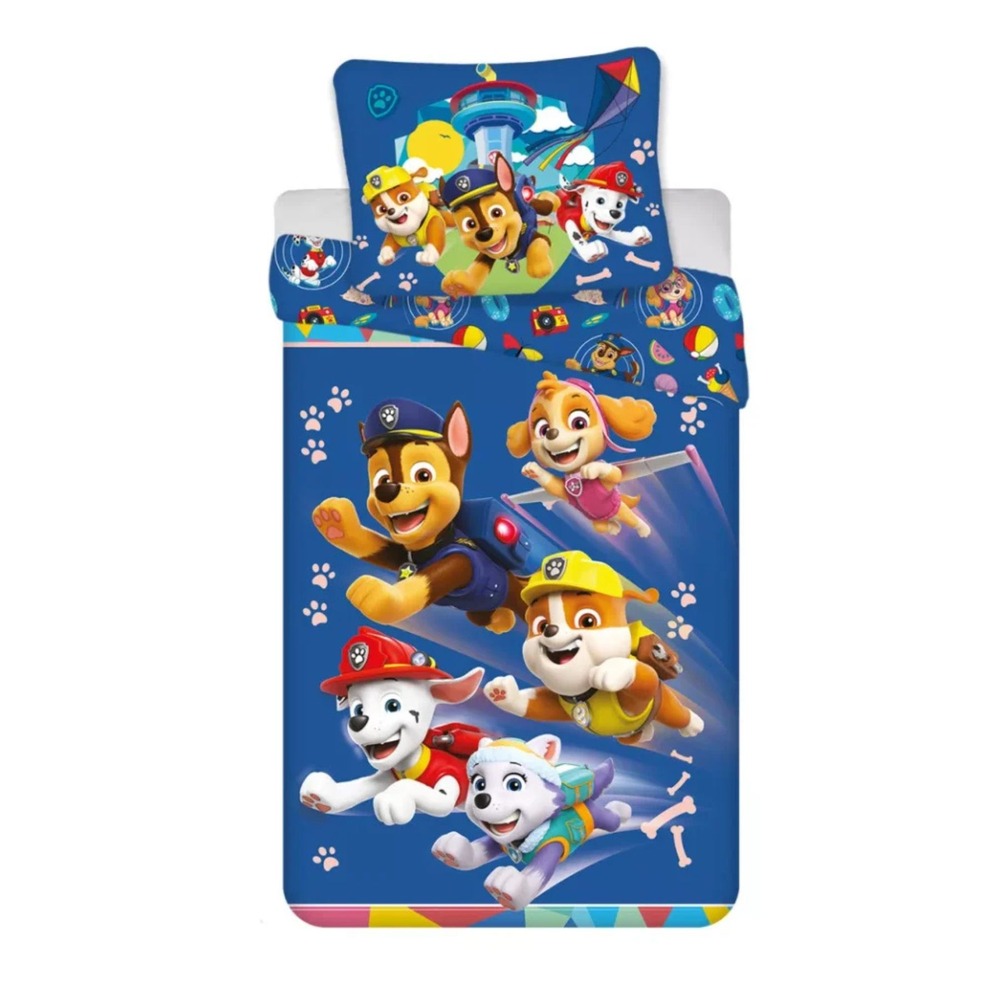 Paw Patrol Brave Pups Bomuld Sengetøj (100 x 135 cm & 40 x 60 cm) | Paw Patrol Sengetøj - Temashop