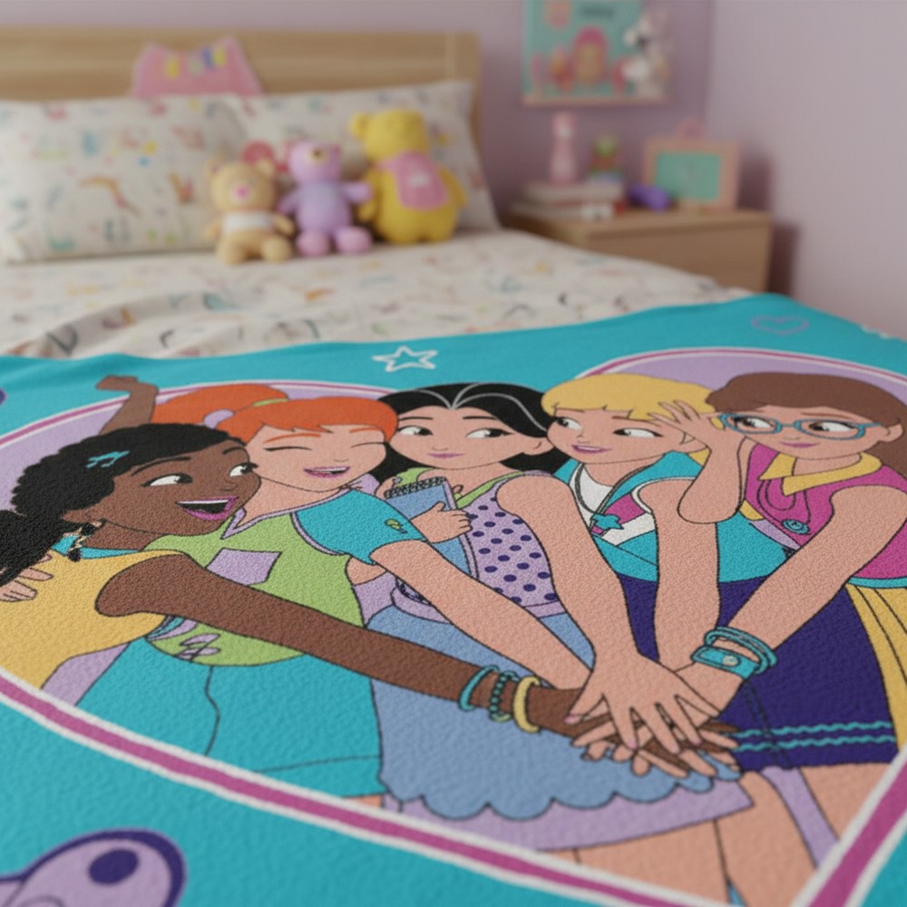 Lego Friends Fleece Tæppe (120 x 150 cm) | Lego Tæpper - Temashop