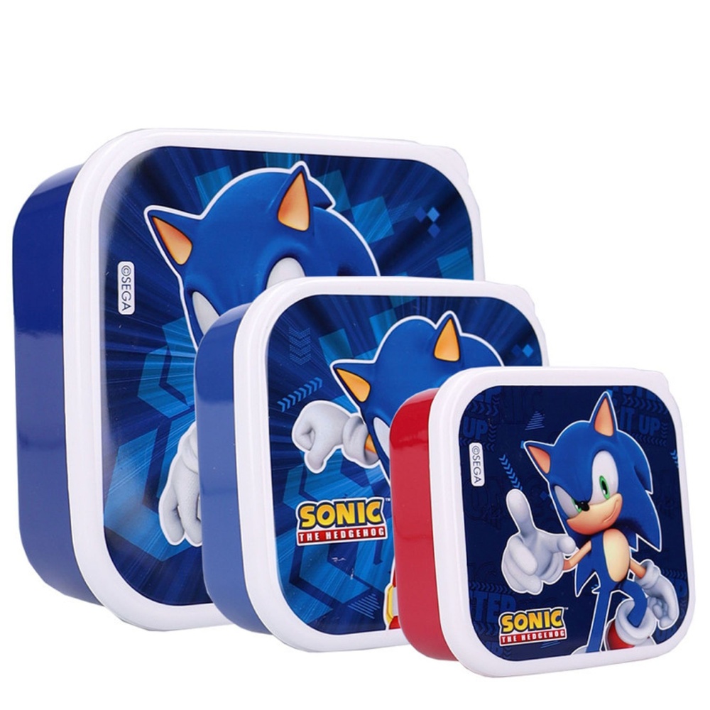 Sonic 3 stk. Madkasse (12 x 12 x 6 cm) | Sonic Madkasser - Temashop