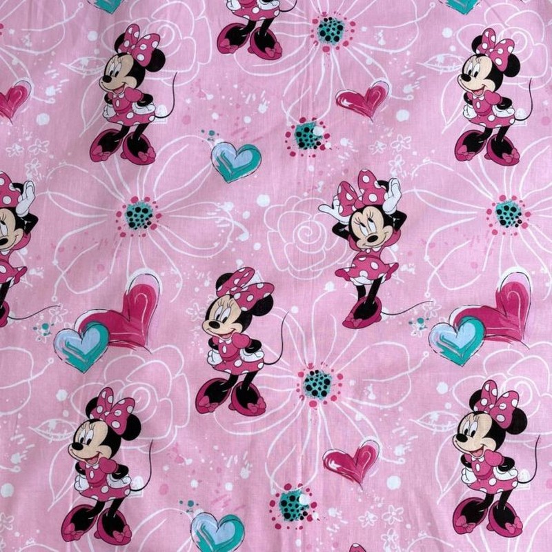 Minnie Mouse Blomster Bomuldslagen (90 x 200 x 25 cm) | Minnie Mouse Sengetøj - Temashop