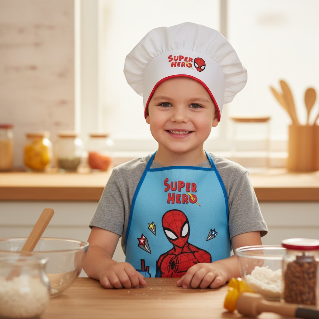 Spider-Man Forklæde & Hat (54 x 47 cm) | Spider-Man Forklæder - Temashop