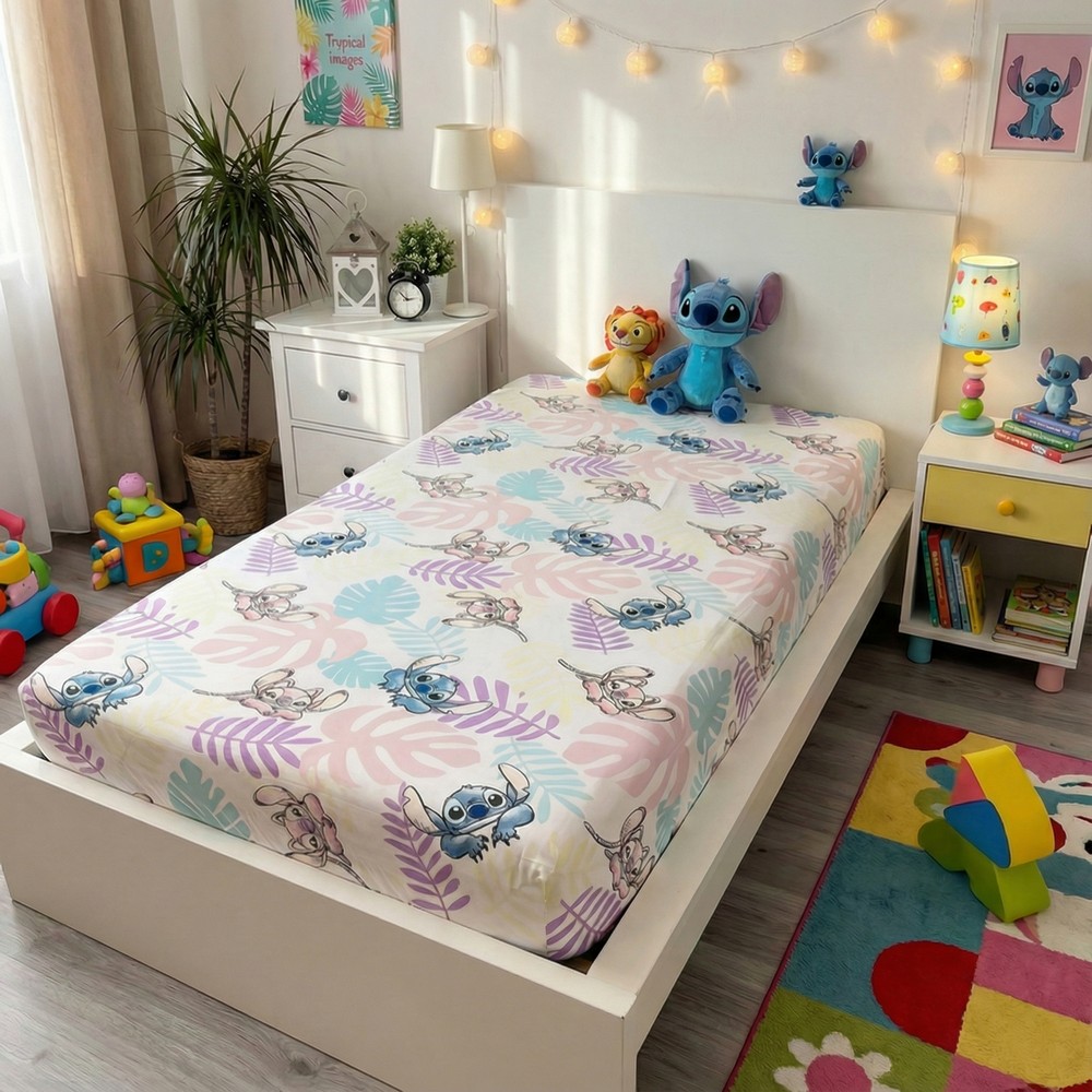 Lilo & Stitch Enkeltmands Stræklagen (90 x 200 x 25 cm) | Lilo & Stitch Sengetøj - Temashop