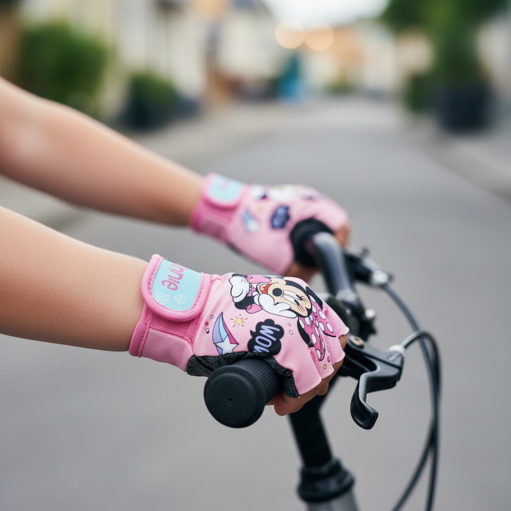 Minnie Mouse Cykelhandsker Lyserød | Minnie Mouse Cykeludstyr - Temashop