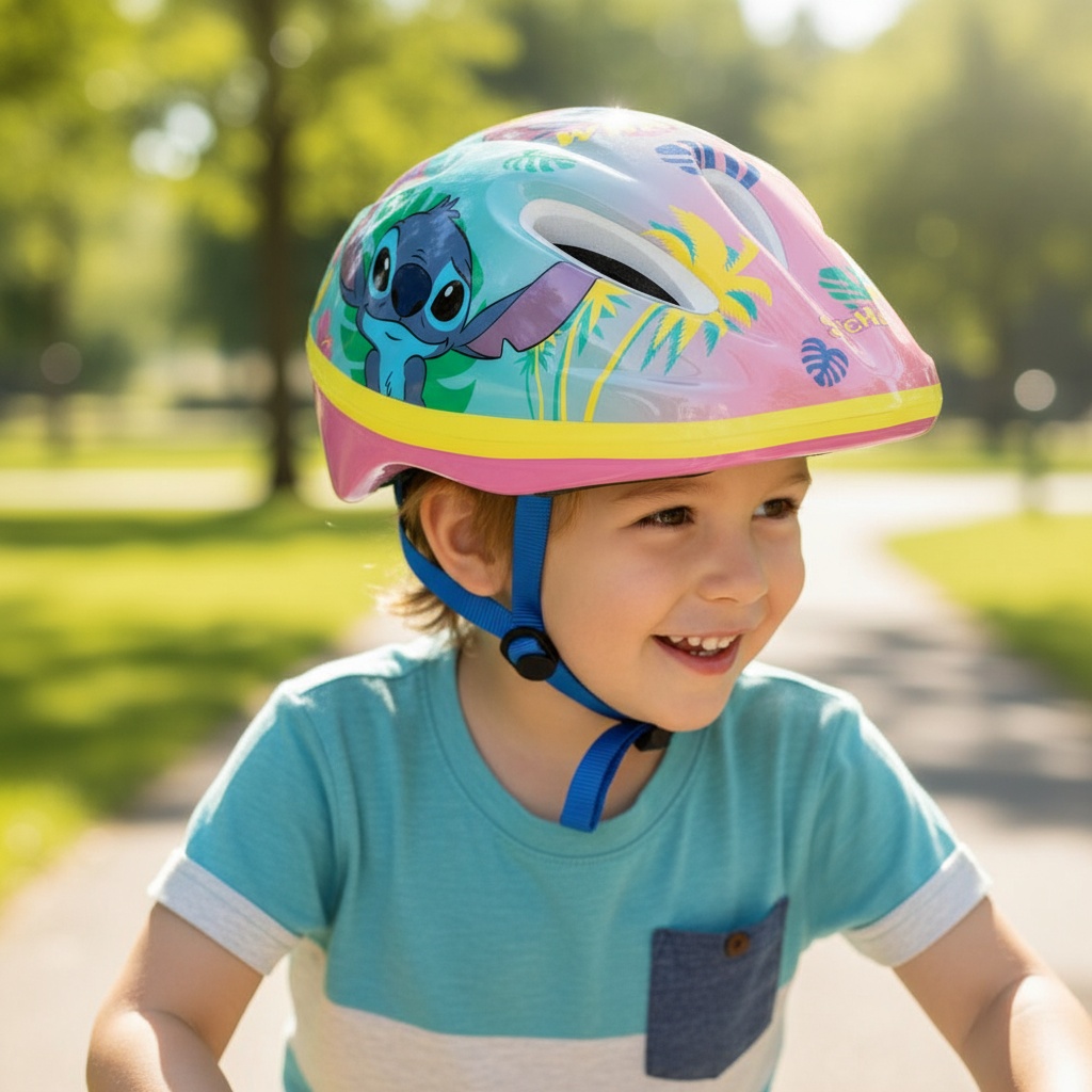Lilo & Stitch Cykelhjelm Pastel | Lilo & Stitch Cykeludstyr - Temashop