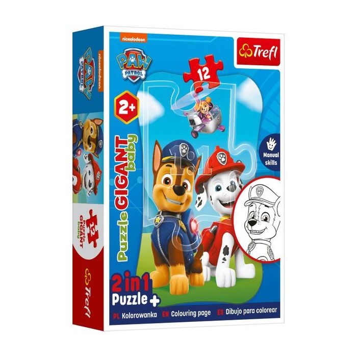 Paw Patrol Farvepuslespil 2-i-1 | Paw Patrol Puslespil - Temashop