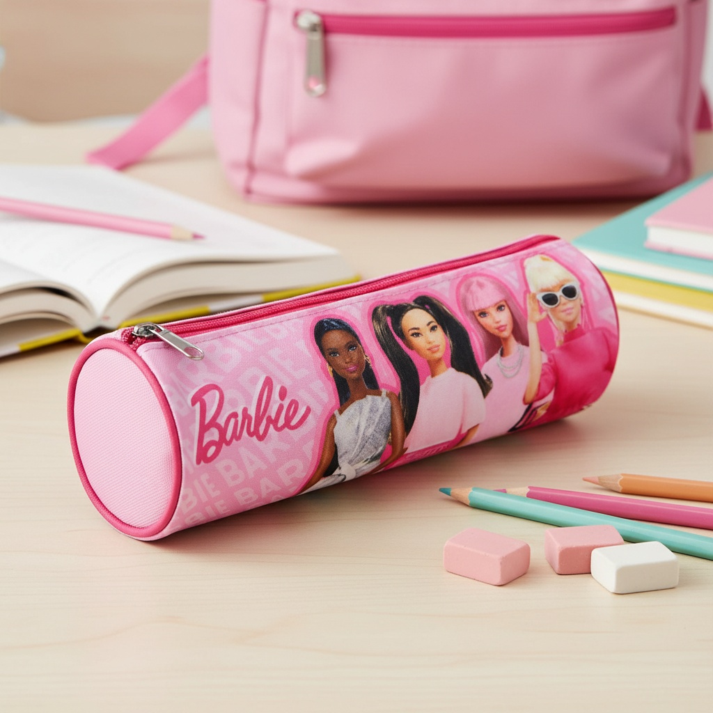 Barbie Rundt Penalhus (23 x 8 x 8 cm) | Barbie Penalhuse - Temashop