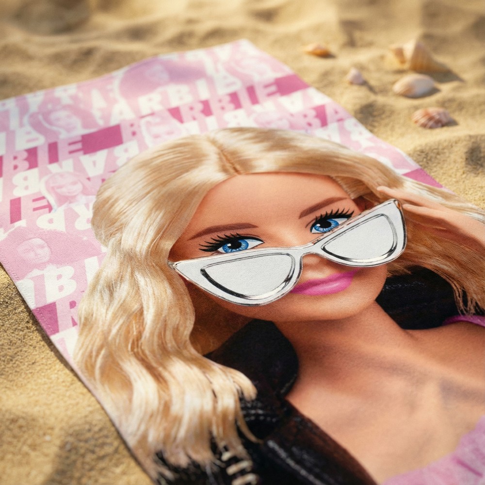 Barbie Strandhåndklæde (70 x 140 cm) | Barbie Håndklæder - Temashop