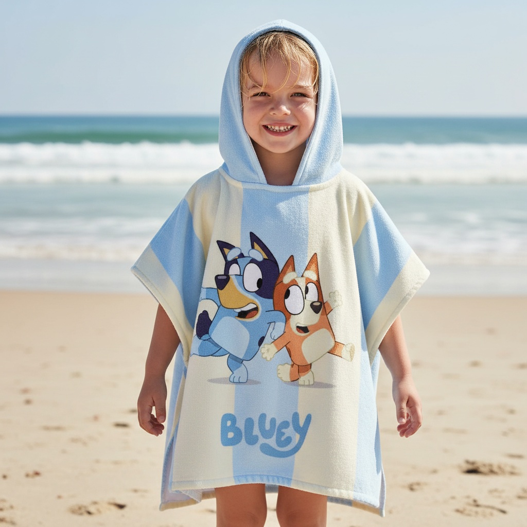 Bluey Håndklædeponcho (50 x 100 cm) | Bluey Overdel - Temashop