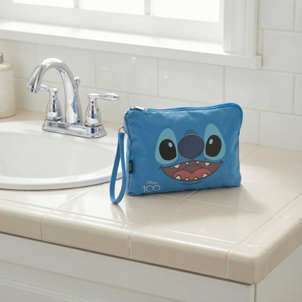 Lilo & Stitch Bomuld Toilettaske Blå (19 x 28 x 2 cm) | Lilo & Stitch Toilettasker & Tilbehør - Temashop