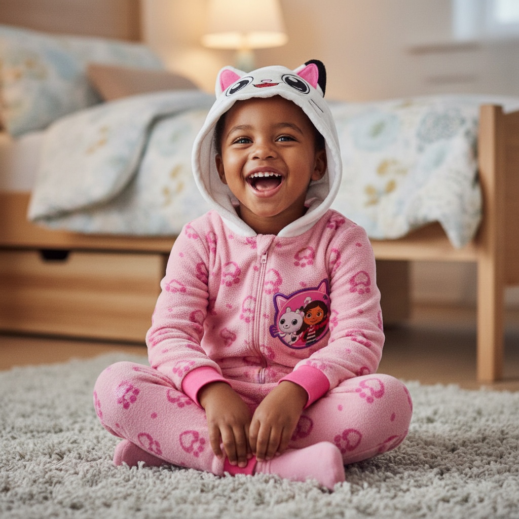 Gabbys Dukkehus Børneonesie Lyserød | Gabbys Dollhouse Onesies - Temashop