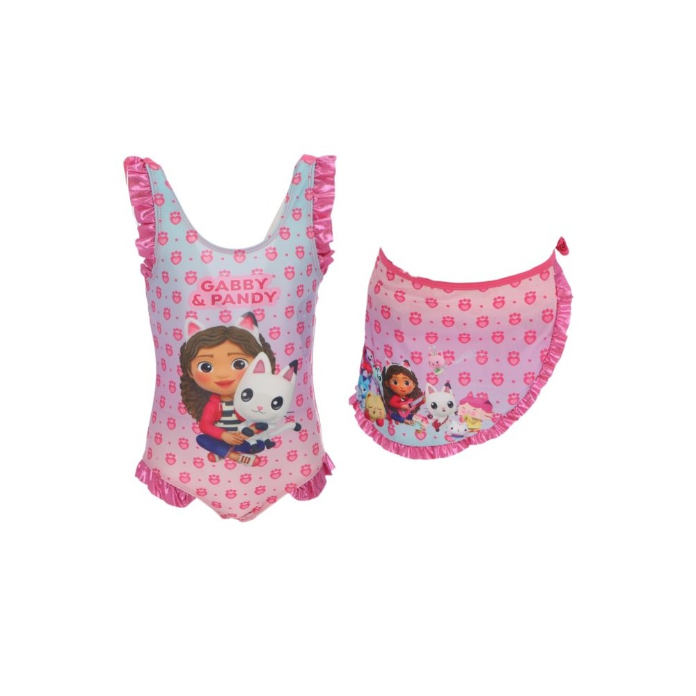 Gabby's Dollhouse Badedragt Med Sarong | Gabbys Dollhouse Badetøj - Temashop