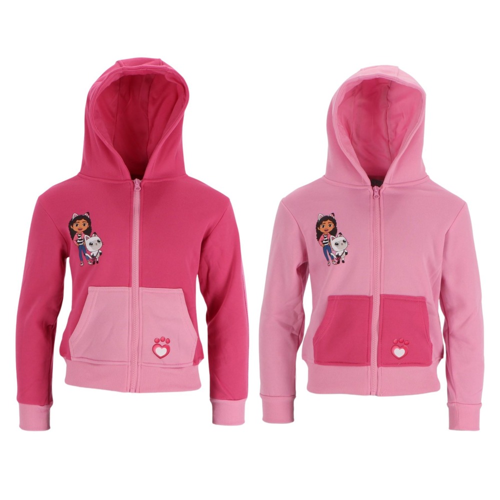 Gabbys Dukkehus Hættetrøje Med Lynlås Pink | Gabbys Dollhouse Hoodie - Temashop