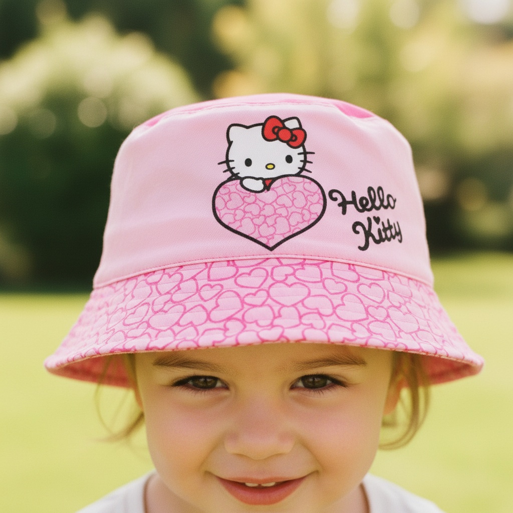 Hello Kitty Bøllehat Pink/Lyserød | Hello Kitty Hat / Hue / Hjelm - Temashop