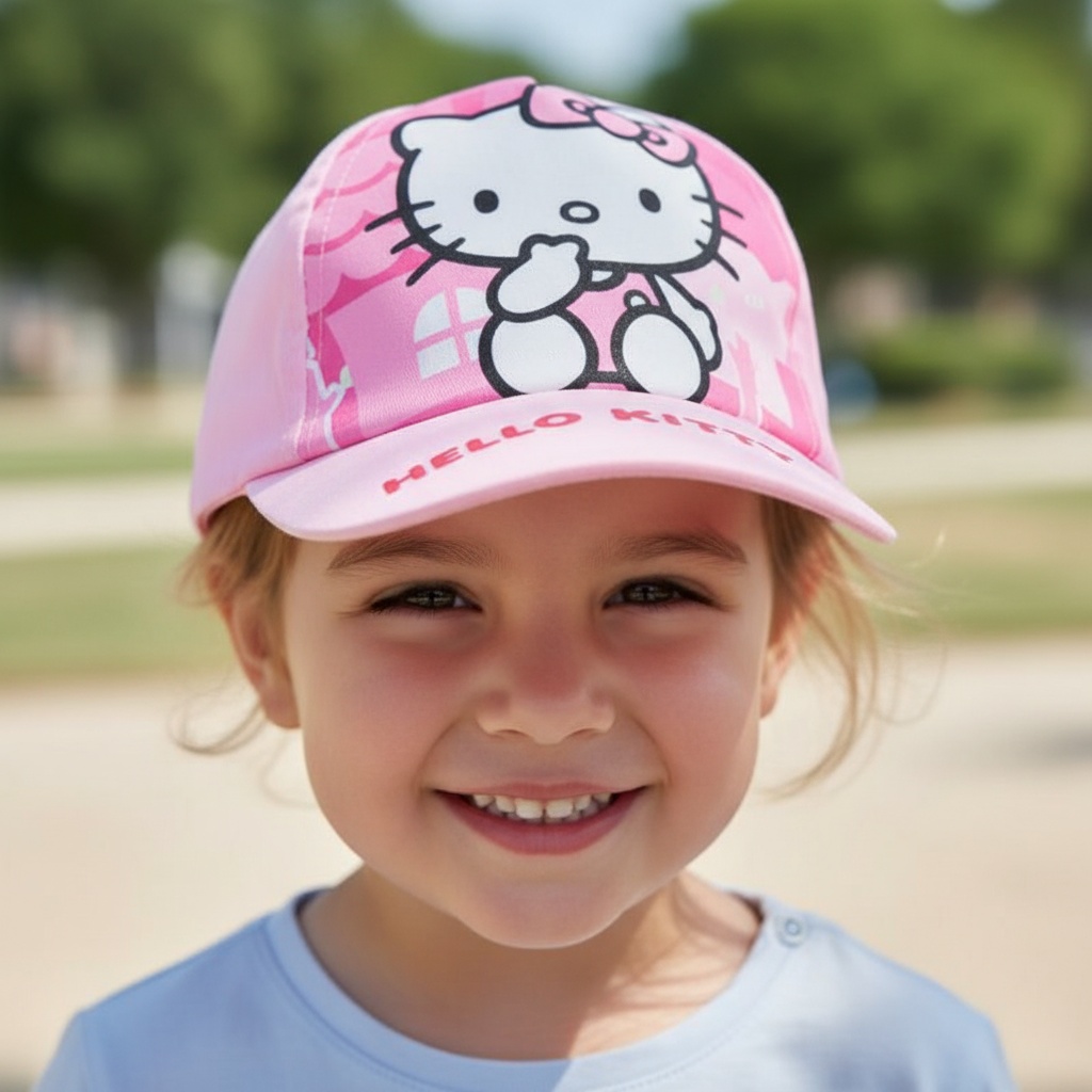 Hello Kitty Kasket Lyserød | Hello Kitty Hat / Hue / Hjelm - Temashop