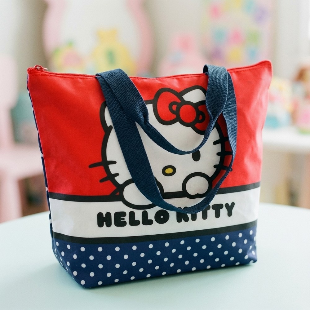 Hello Kitty Strandtaske Rød/Blå (33 x 47 x 15 cm) | Hello Kitty Taske / Pung - Temashop