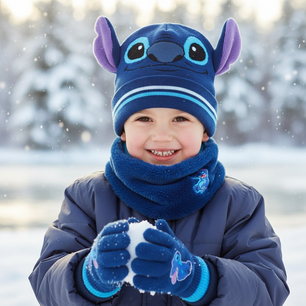 Lilo & Stitch Hue, Halsedisse & Handsker Blå | Lilo & Stitch Hat / Hue / Hjelm - Temashop