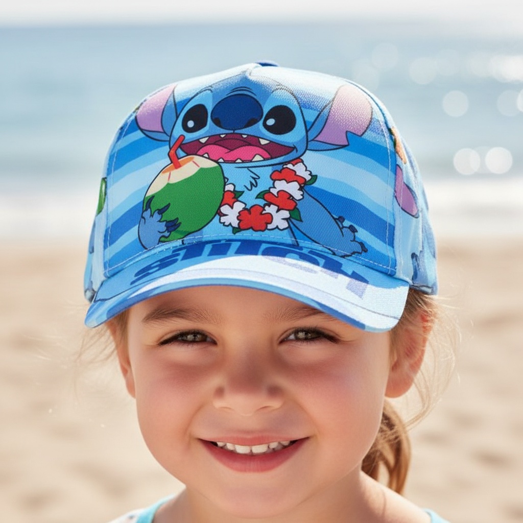 Lilo & Stitch Tropisk Kasket Blå (52 cm & 54 cm) | Lilo & Stitch Hat / Hue / Hjelm - Temashop