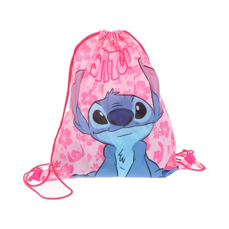 Lilo & Stitch Blomster Gymnastikpose Lyserød (35 x 40 cm) | Lilo & Stitch Taske / Pung - Temashop