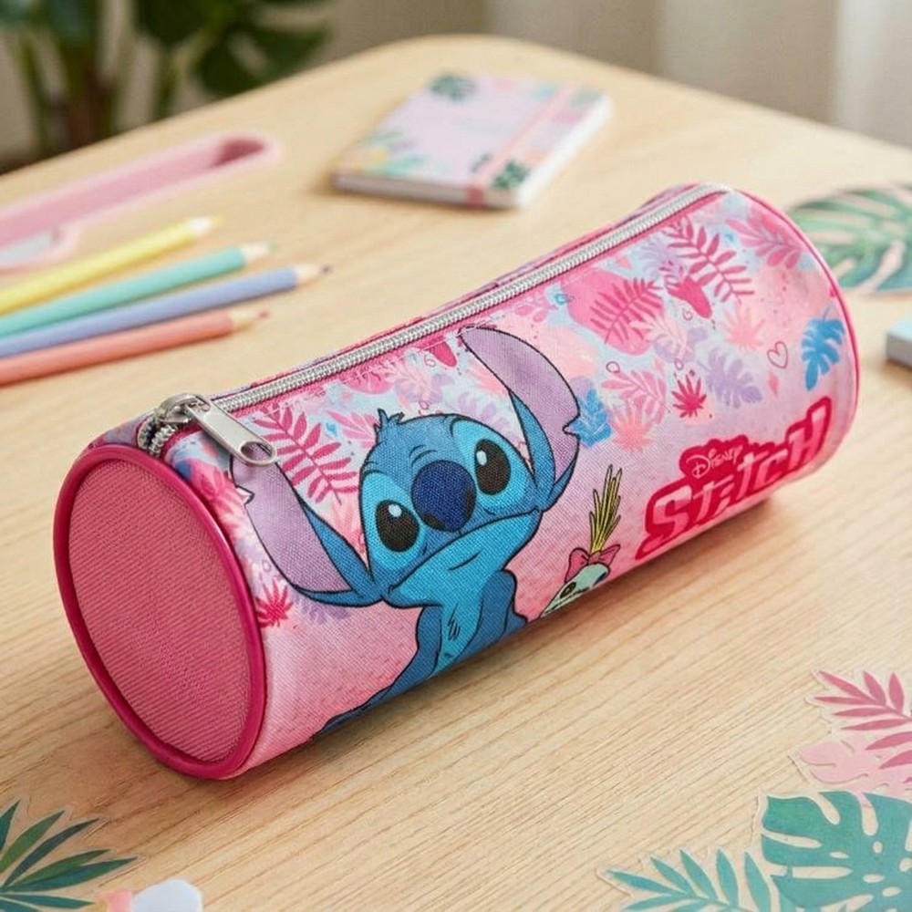 Lilo & Stitch Cylinder Penalhus Lyserød (23 x 8 x 8 cm) | Lilo & Stitch Penalhuse - Temashop