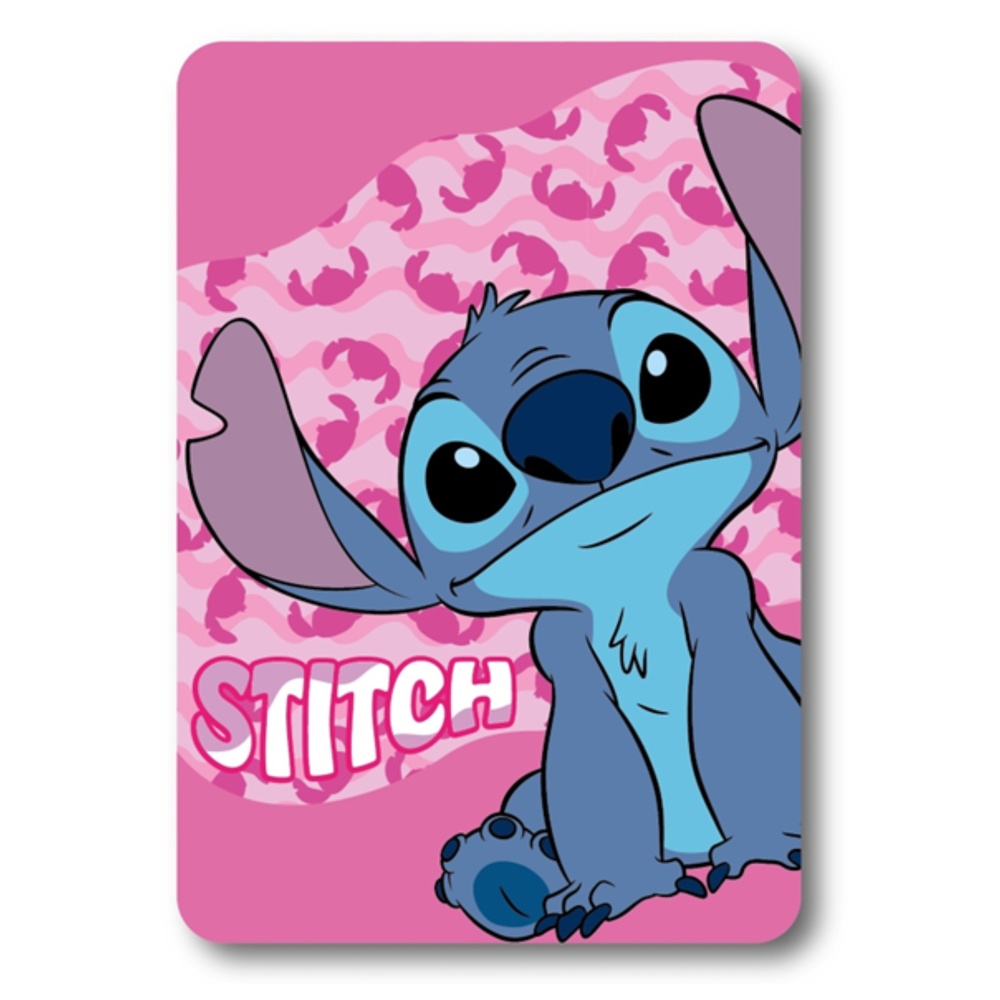 Stitch Fleecetæppe Lilla (140 x 100 cm) | Stitch Tæpper - Temashop