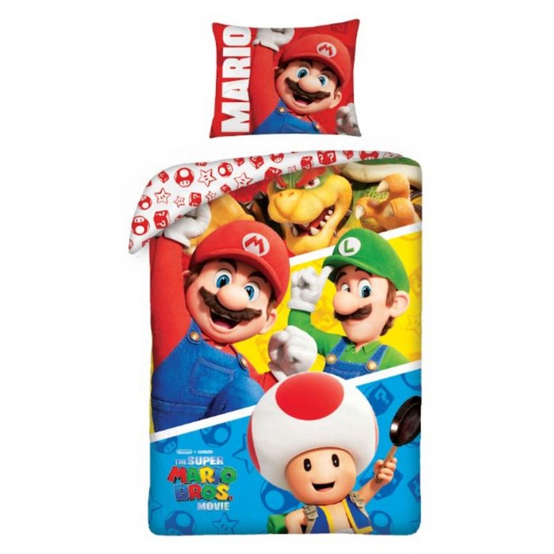 Super Mario Good Guys Sengetøj (140 x 200 & 60 x 70 cm) | Super Mario Sengetøj - Temashop