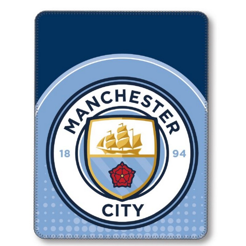 Manchester City Fleecetæppe (100 x 140 cm) | Fodbold Tæpper - Temashop