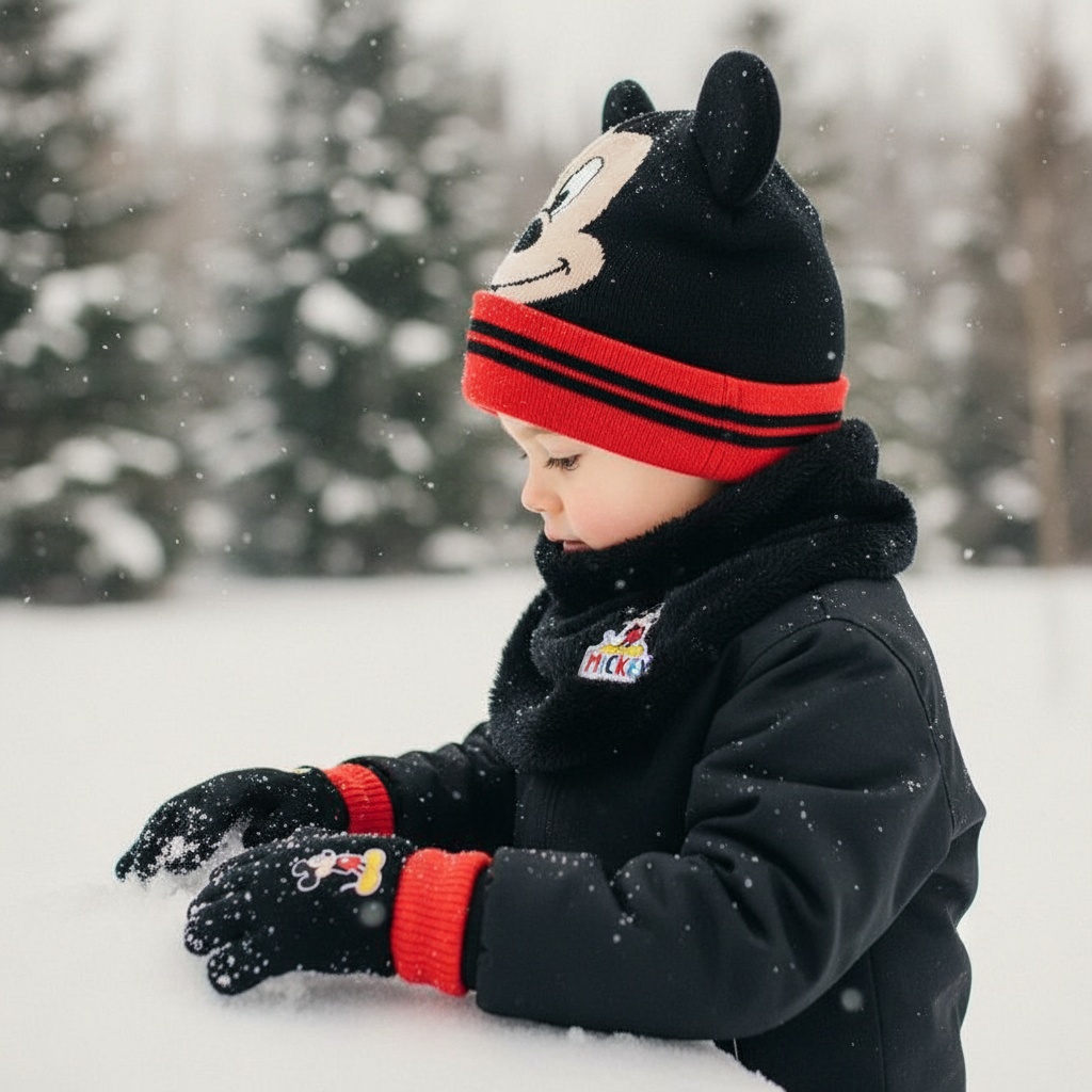 Mickey Mouse Hue, Halstørklæde & Handsker | Mickey Mouse Hat / Hue / Hjelm - Temashop