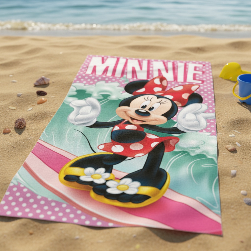 Minnie Mouse Surfing Håndklæde (140 x 70 cm) | Minnie Mouse Håndklæder - Temashop