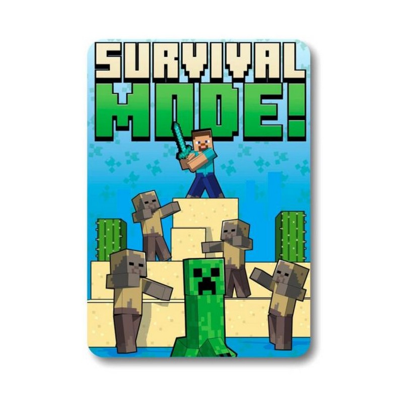 Minecraft Survival Mode Fleecetæppe (100 x 140 cm) | Minecraft Tæpper - Temashop