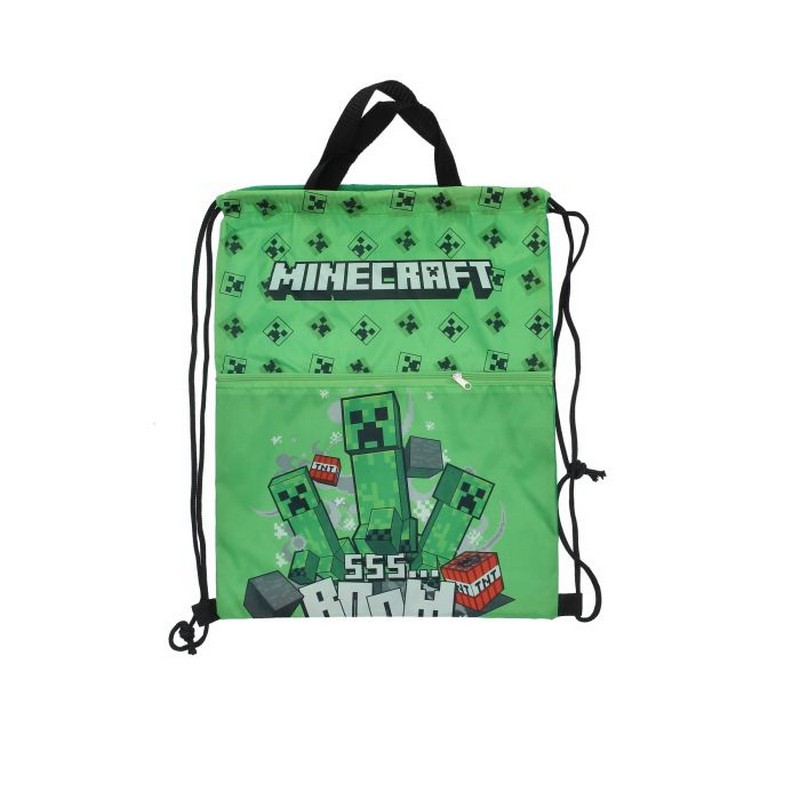Minecraft Creeper Luksus Gymnastikpose (34,5 x 45 cm) | Minecraft Taske / Pung - Temashop