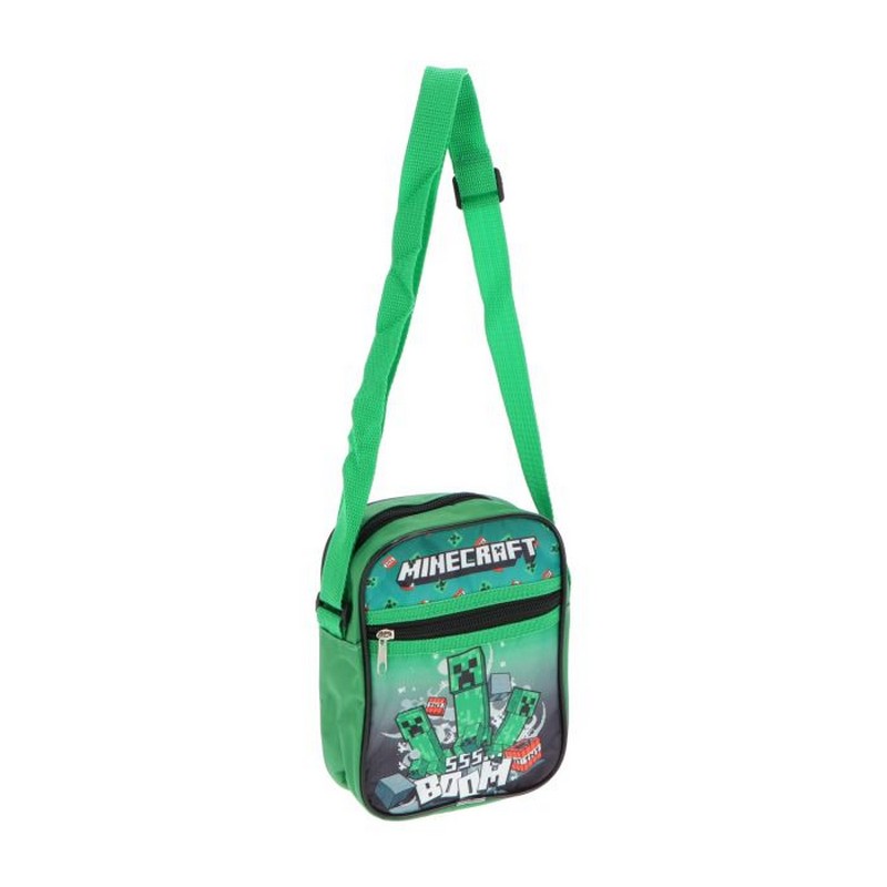 Minecraft Creeper Skuldertaske Grøn (15,5 x 21 x 5,5 cm) | Minecraft Taske / Pung - Temashop