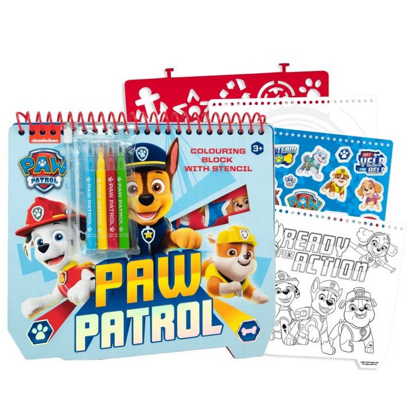 Paw Patrol Tegneblok & Skabeloner | Paw Patrol Male- & Tegneudstyr - Temashop