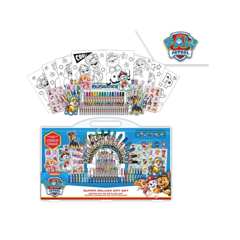 Paw Patrol Kuffert Med Tegnesæt (69 x 4 x 44 cm) | Paw Patrol Male- & Tegneudstyr - Temashop