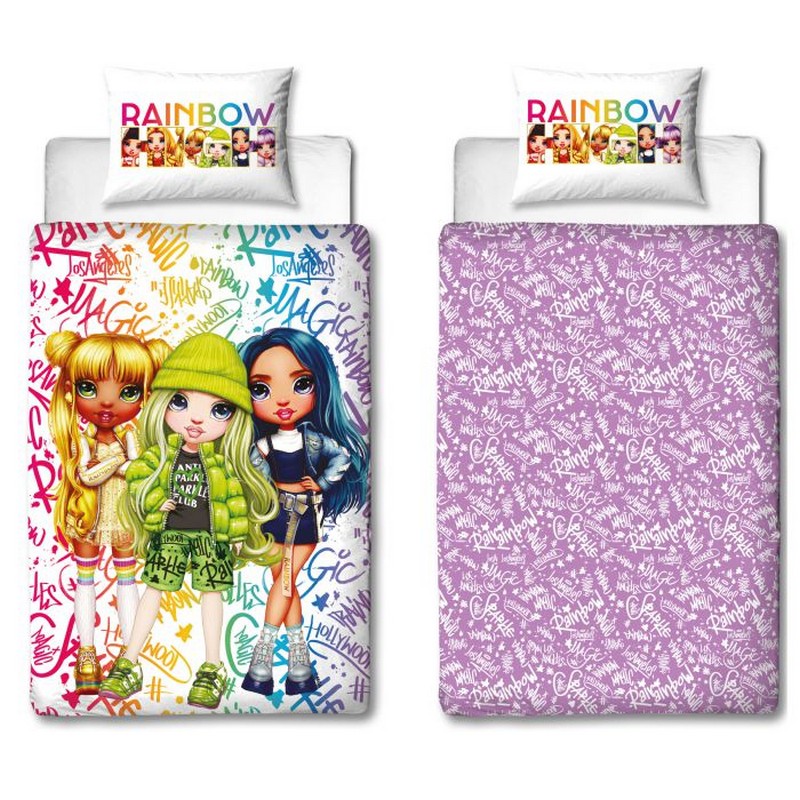 Rainbow High Magic Sengetøj (140 x 200 cm & 60 x 70 cm) | Rainbow Surprise Sengetøj - Temashop