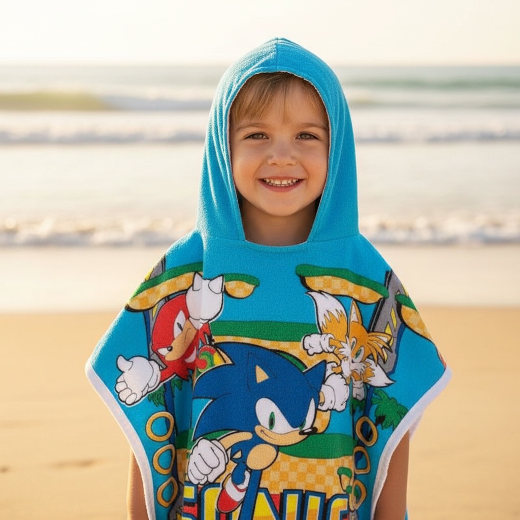 Sonic Håndklædeponcho (100 x 55 cm) | Sonic Overdel - Temashop