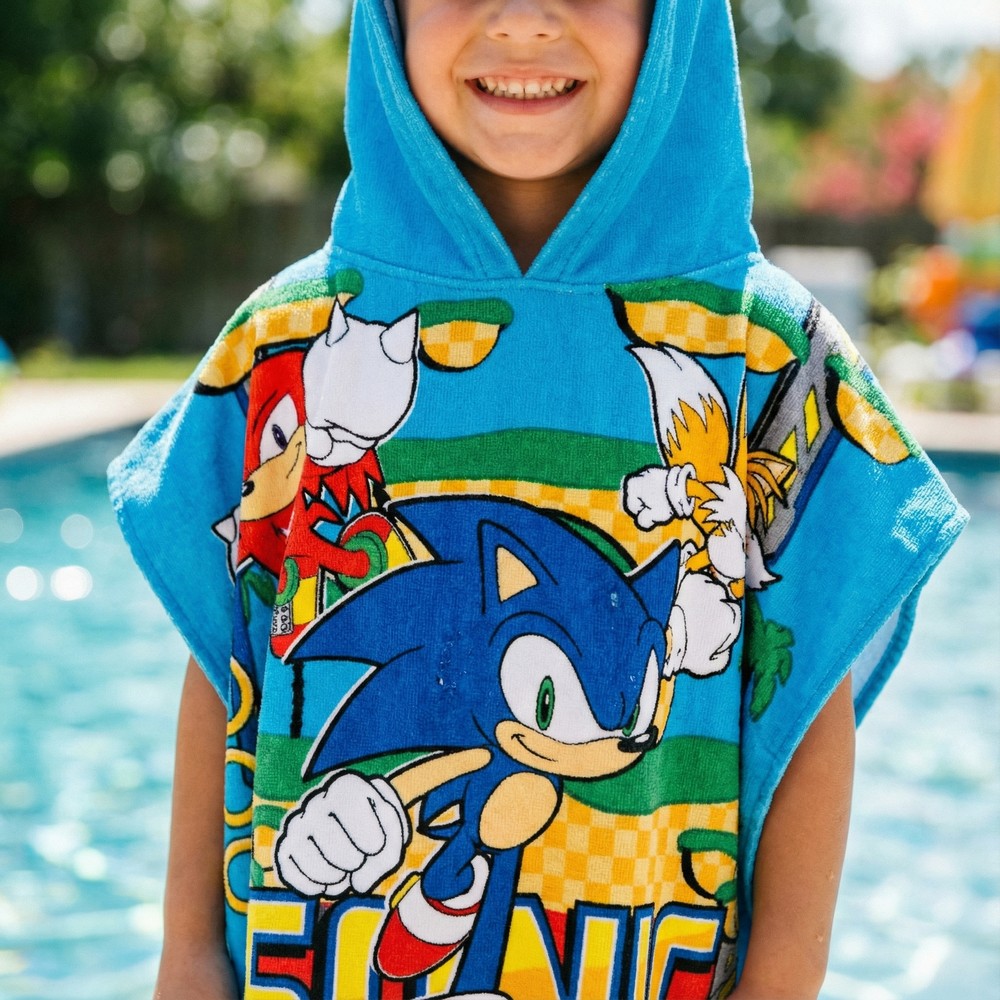 Sonic Team Håndklædeponcho (100 x 50 cm) | Sonic Overdel - Temashop