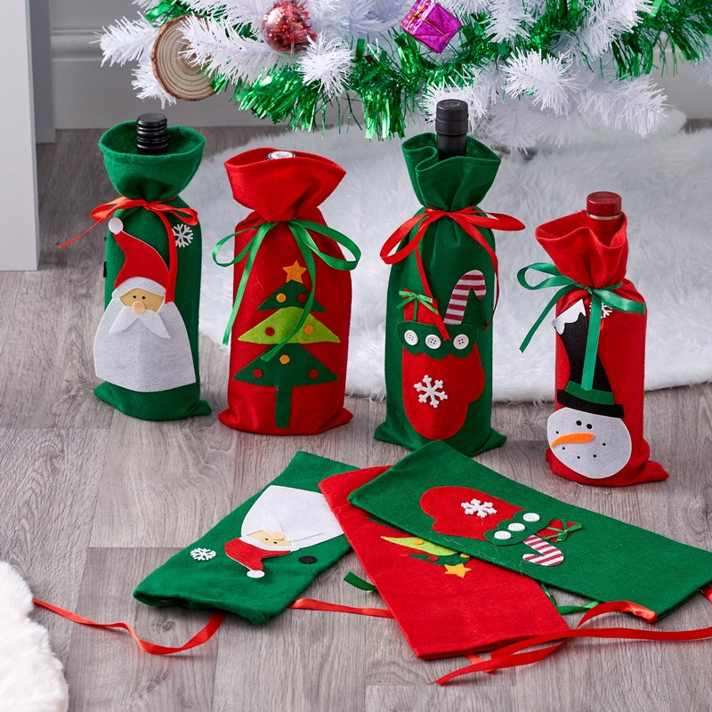 Julegave Vinposer - 10 stk (33 x 14 cm) | Julegave Poser / Goodiebags - Temashop