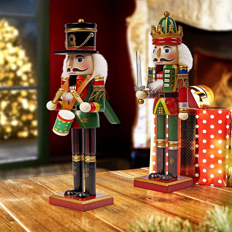 Traditionelle Nøddeknækkere - 2 stk (30 cm) | Nøddeknækkeren Julepynt - Temashop