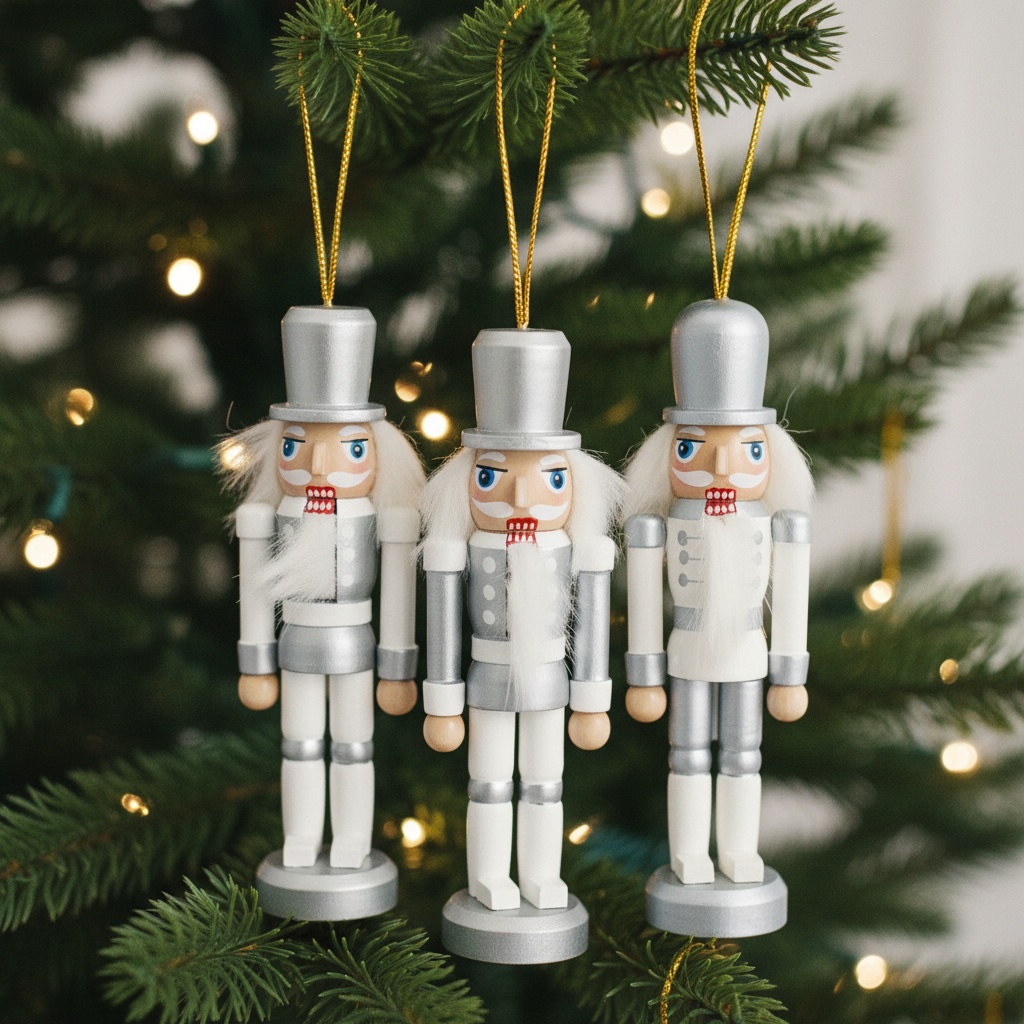 Træ Nøddeknækkere Juletræspynt Hvid