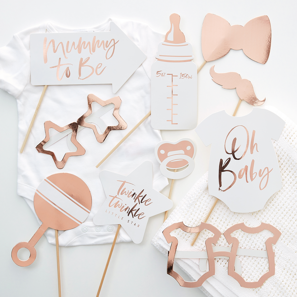 Twinkle Twinkle Photo Booth - 10 stk (18 cm) | Babyshower Photobooth - Temashop