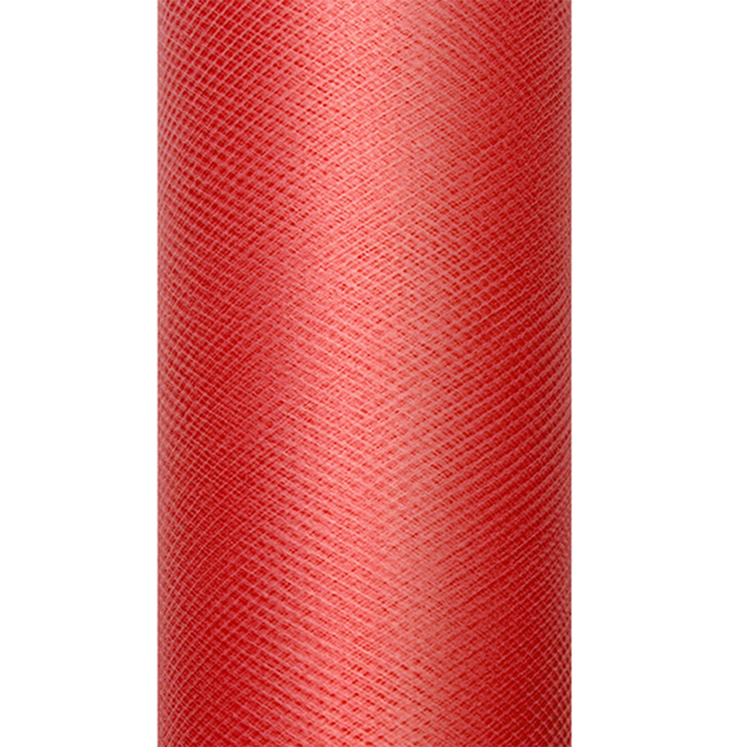 Tyl Stofrulle Rød - 1 rulle (30 cm x 9 m) | Rødt tema Stof / tekstil - Temashop