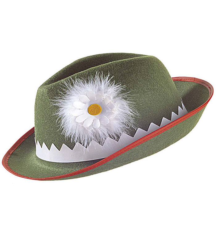 Tyroler Hat Grøn | Oktoberfest Hat / Hue / Hjelm - Hovedtilbehør - Temashop